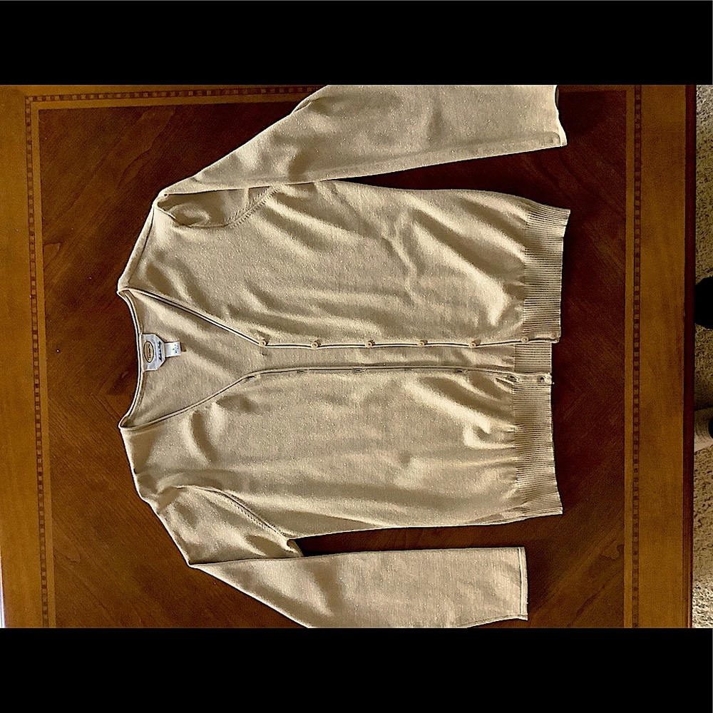 Size large gold/ Metallic sweater set. It is from Talbots, made in Italy.